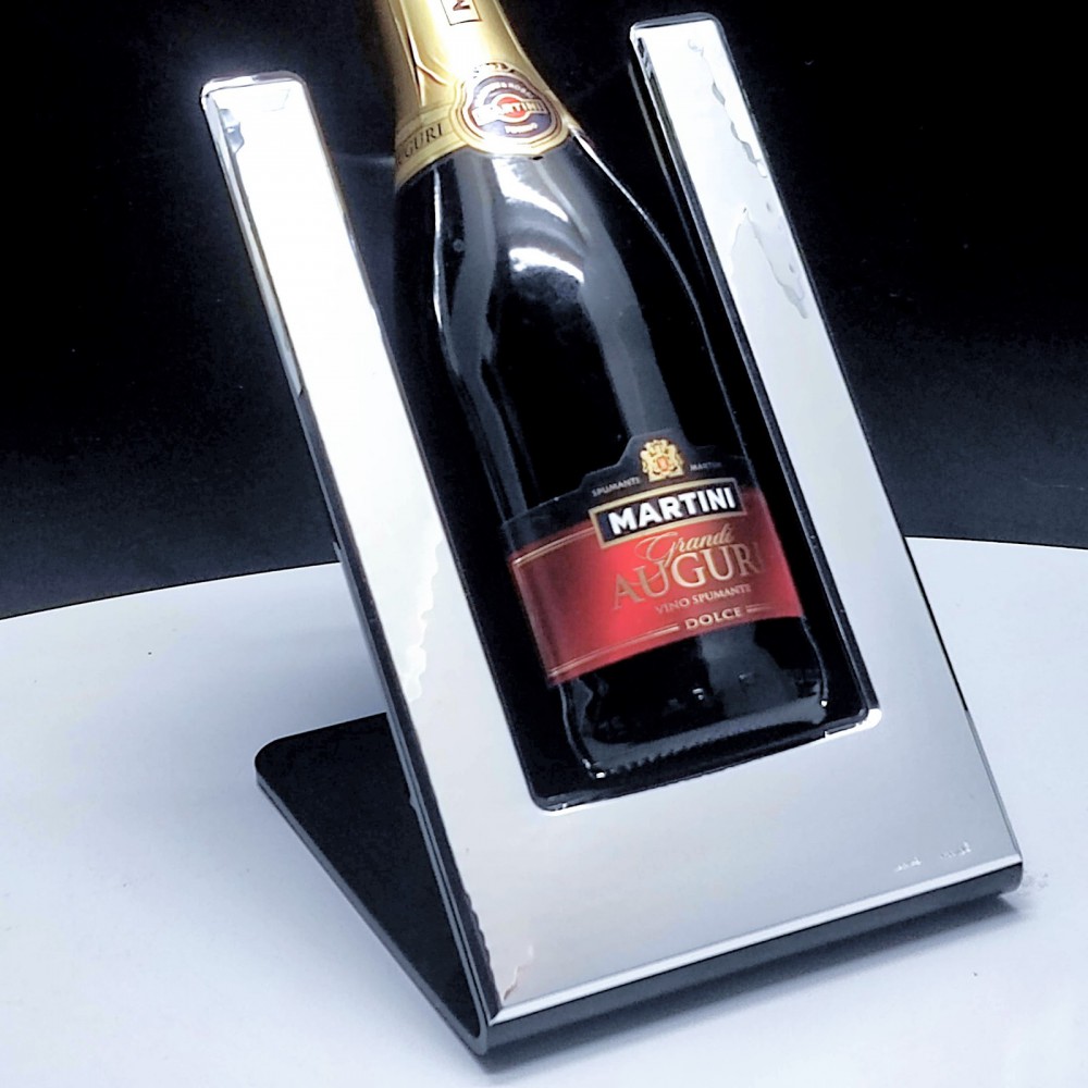 Cornici in argento: Porta Bottiglia Termico con Placca in Argento 26x16cm - 3445 - 